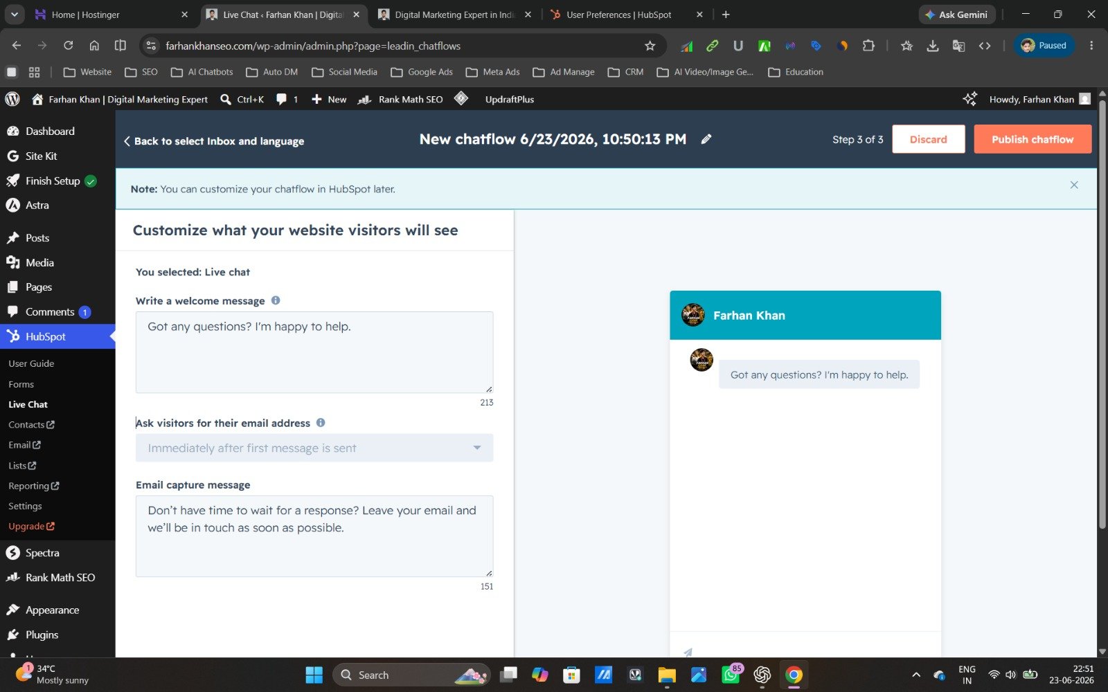 My Work Farhan Khan ai chatbot Real World Work