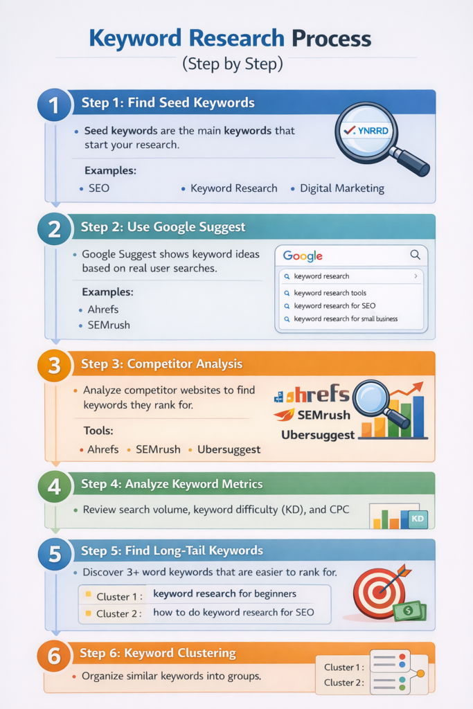 keyword research process (step by step)