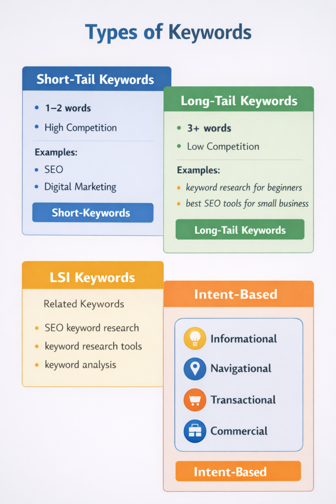 types of keyword