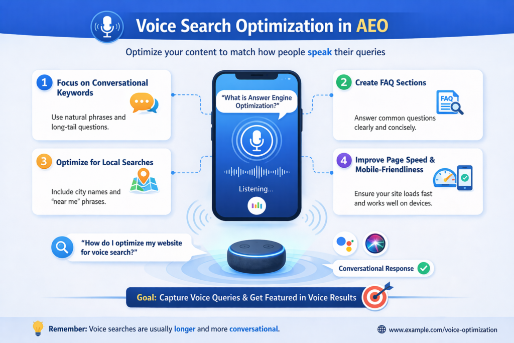 voice search optimization in aeo