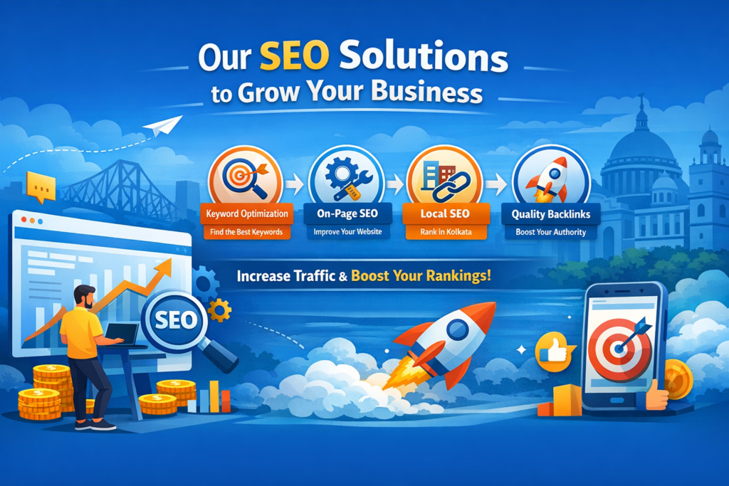 SEO solutions to grow business with keyword research, on-page SEO and link building