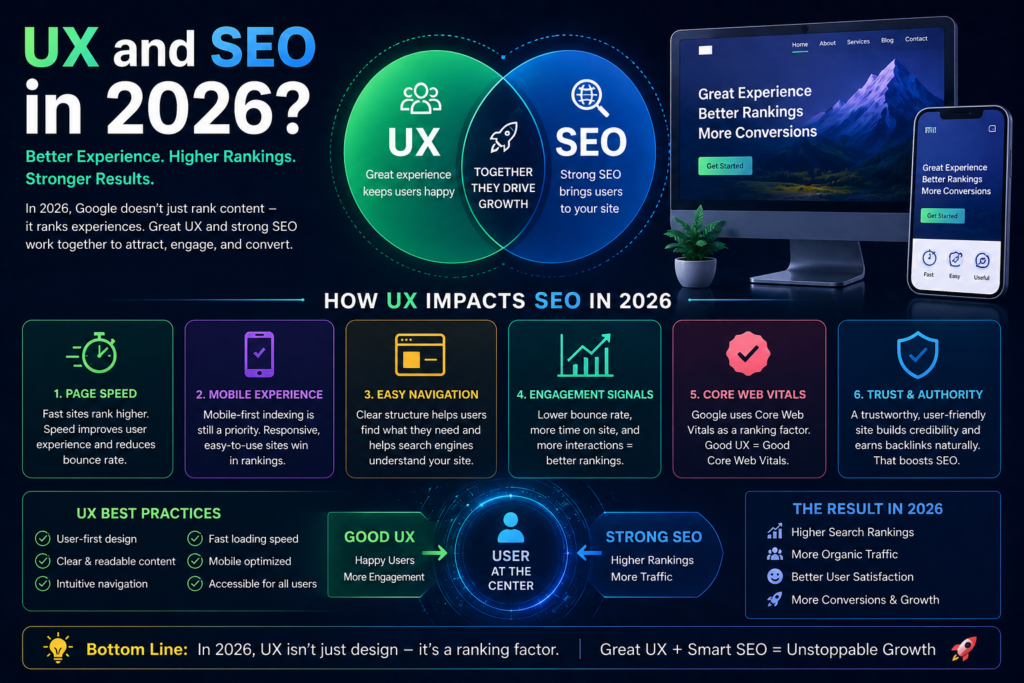 UX and SEO in 2026 infographic