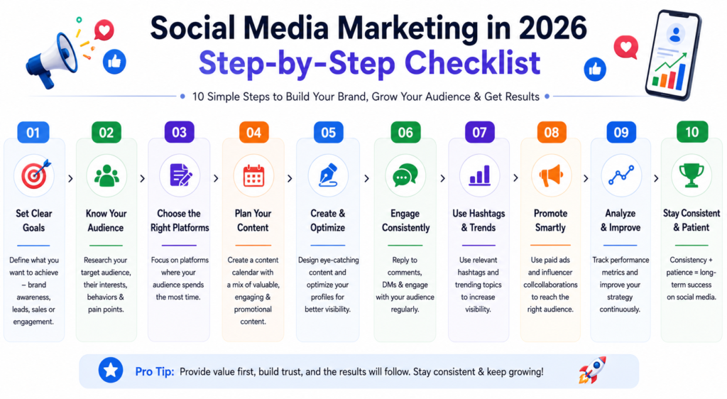 Step-by-step checklist for starting social media marketing in 2026
