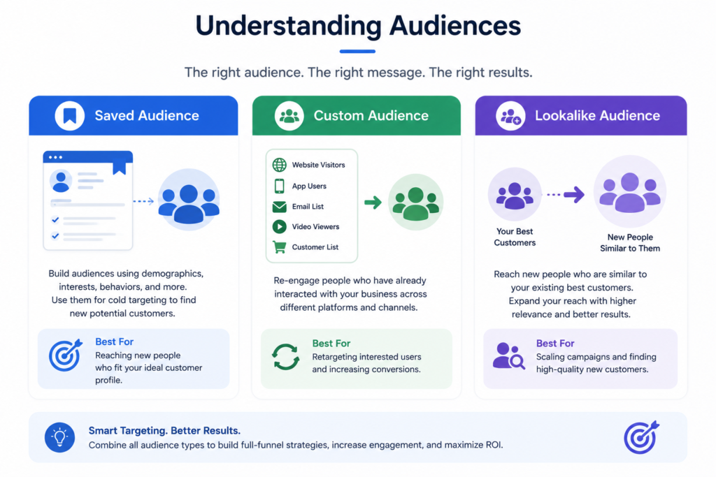 The Ultimate Meta Ads Guide for 2026: From Zero to Advanced Meta Ads Understanding Audiences(saved audience,lookalike audience)
